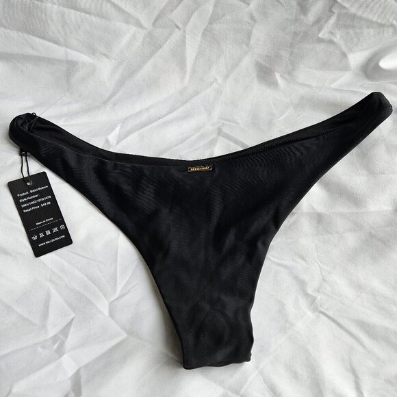Relleciga Black Cheeky Bikini Bottoms Sz. L NWT - Picture 1 of 6